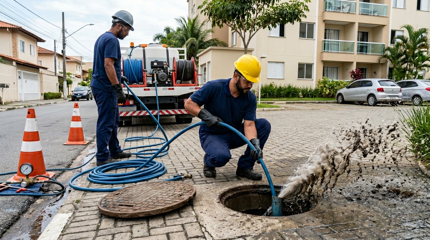 Desobstrução com Alta Pressão em Aparecida de Goiânia‑GO